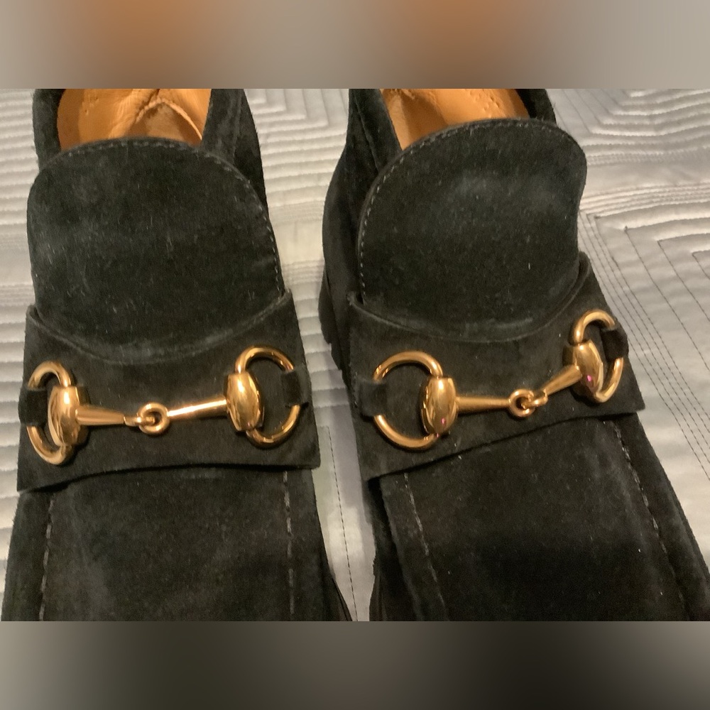 GUCCI Women’s cSuede Horsebit Ankle Boots Size 7 - Picture 7 of 13